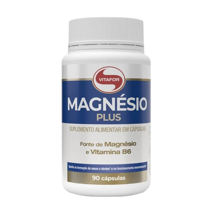 Magnésio Plus - Suplemento Alimentar com Magnésio e Vitamina B6 - 90 Cápsulas