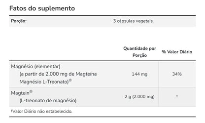 Magtein L-treonato de Magnésio, 180 mg, 90 Cápsulas Vegetarianas (48 mg por Cápsula) NOW Foods