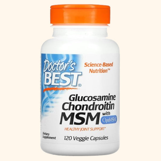 Doctor's Best Glucosamina Chondroitin MSM com OptiMSM - 120 Cápsulas Vegetais - Suplemento para Saúde Articular e Mobilidade